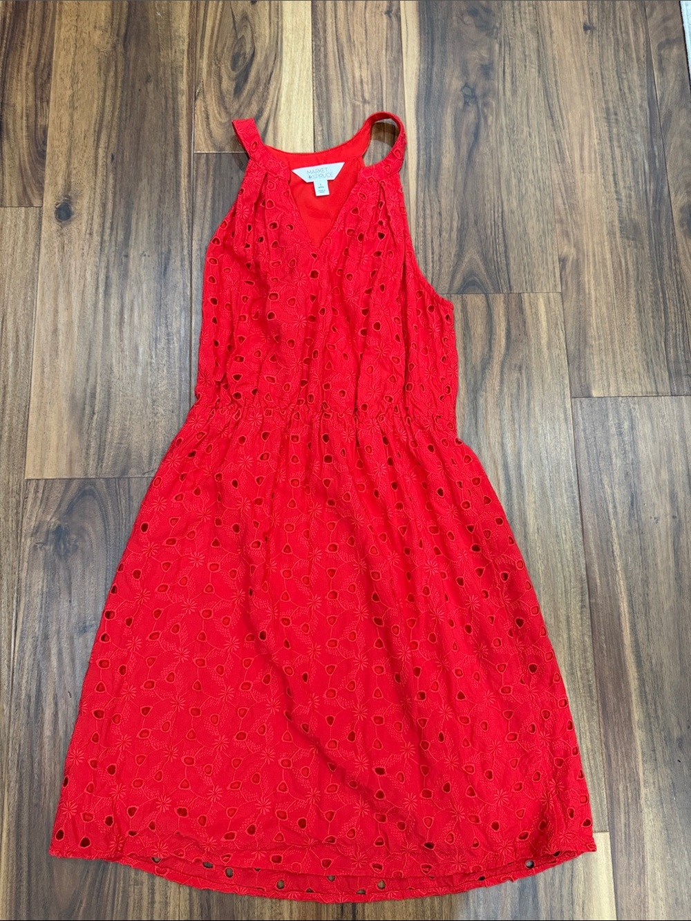 Market & Spruce Red Eyelet Dress